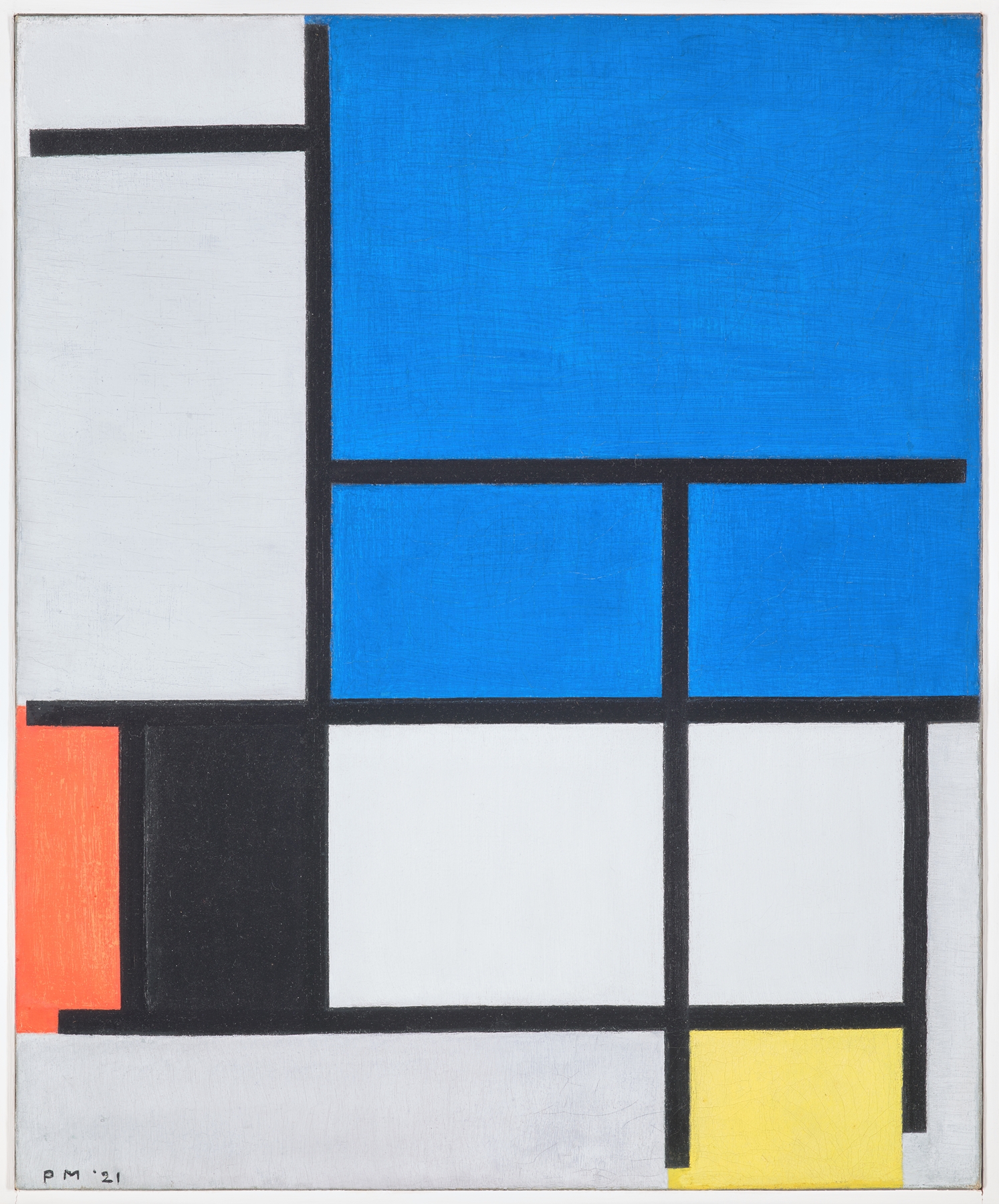 Composition with Large Blue Plane, Red, Black, Yellow, and Gray (1921) Piet Mondrian (Dutch, 1872 - 1944)